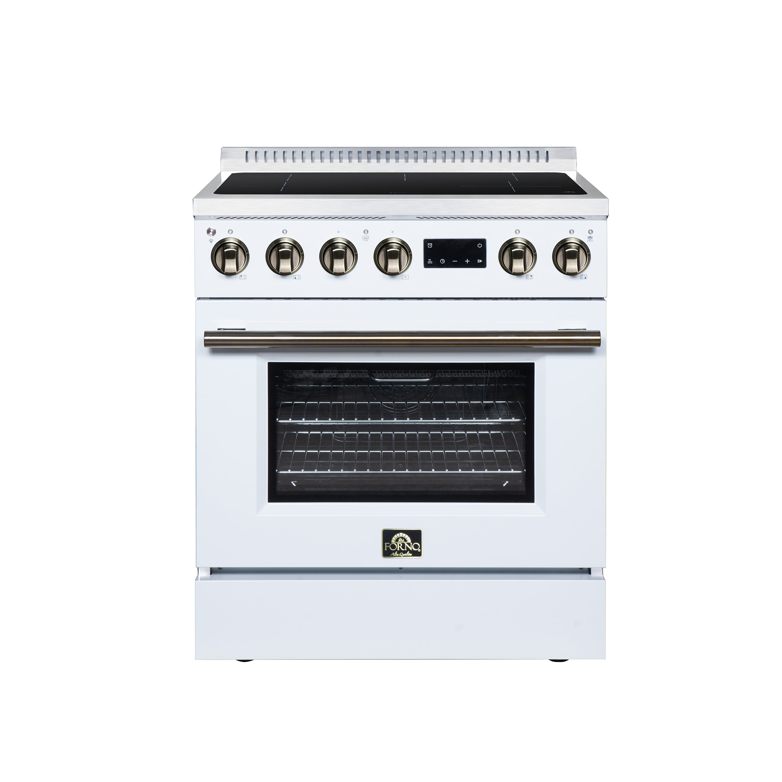 Torino 30 Inch Induction Range, 8,800W cooktop, 4.32 cf. True Convection Oven, Air Fry, Air Sous Vide, Smudge Resistant, White