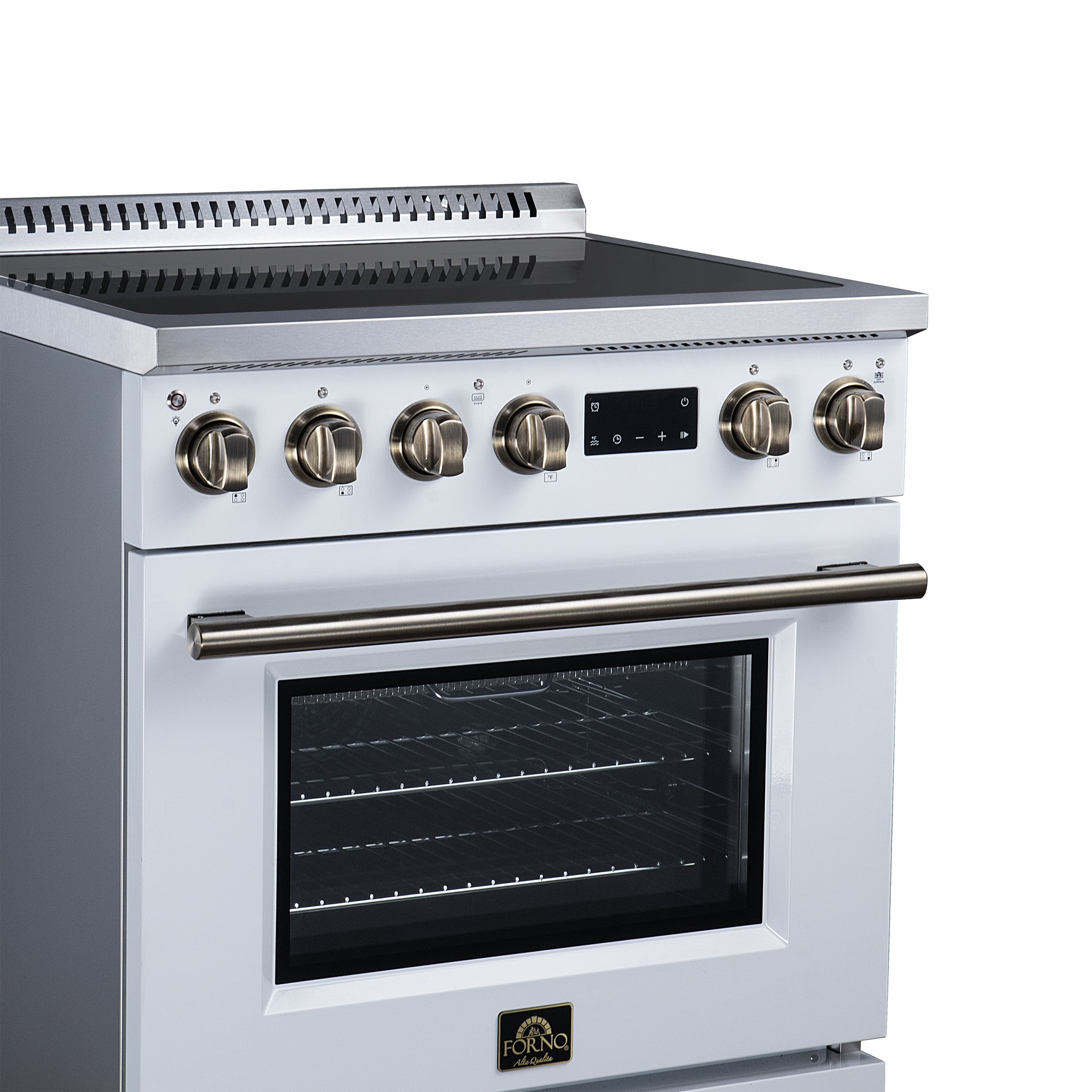 Torino 30 Inch Induction Range, 8,800W cooktop, 4.32 cf. True Convection Oven, Air Fry, Air Sous Vide, Smudge Resistant, White