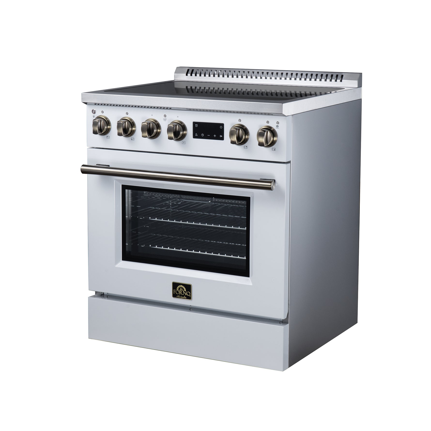 Torino 30 Inch Induction Range, 8,800W cooktop, 4.32 cf. True Convection Oven, Air Fry, Air Sous Vide, Smudge Resistant, White
