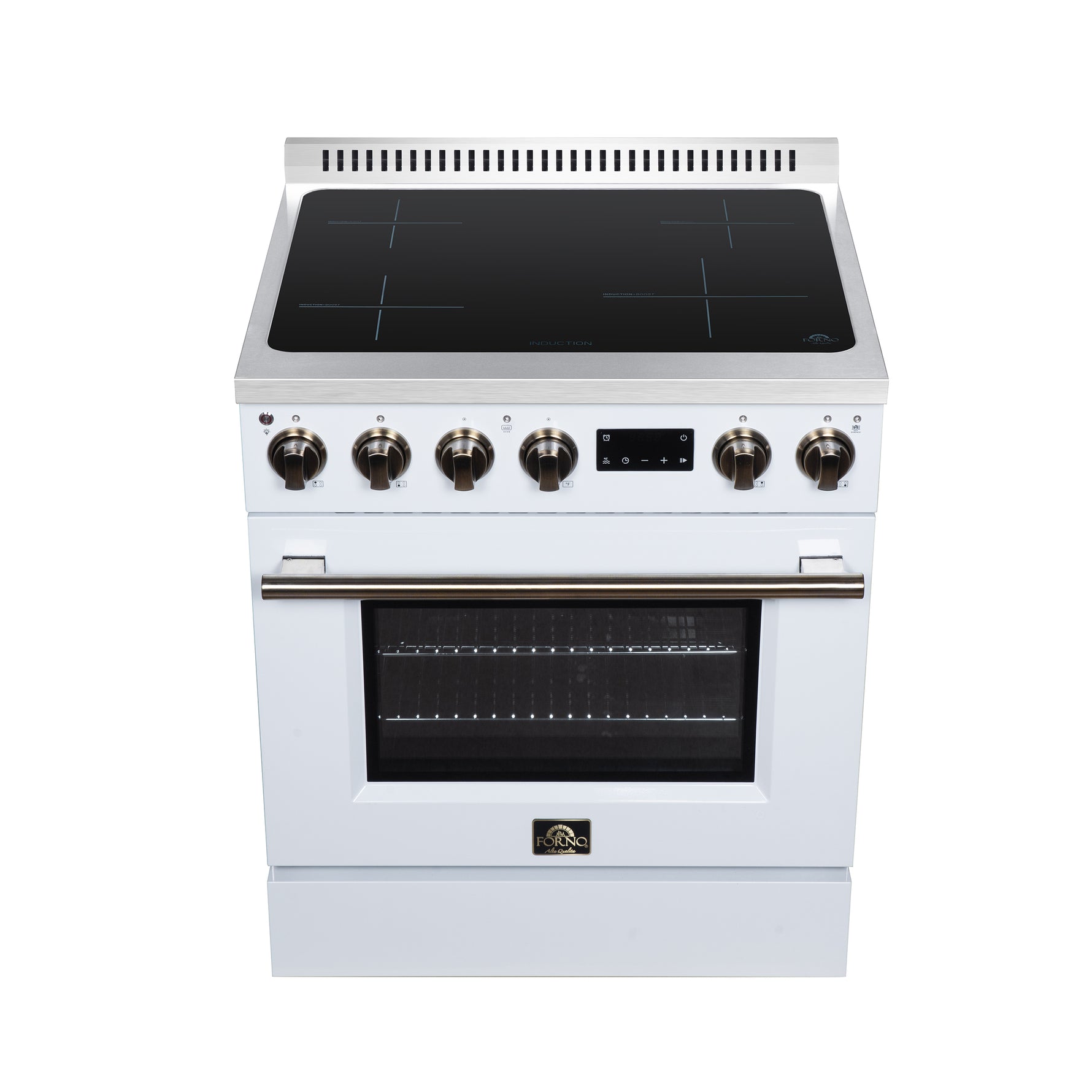 Torino 30 Inch Induction Range, 8,800W cooktop, 4.32 cf. True Convection Oven, Air Fry, Air Sous Vide, Smudge Resistant, White