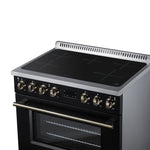 Torino 36 Inch Induction Range, 10,900W cooktop, 5.36 cf. True Convection Oven, Air Fry, Air Sous Vide, Smudge Resistant, Black