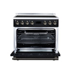 Torino 36 Inch Induction Range, 10,900W cooktop, 5.36 cf. True Convection Oven, Air Fry, Air Sous Vide, Smudge Resistant, Black