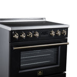 Torino 36 Inch Induction Range, 10,900W cooktop, 5.36 cf. True Convection Oven, Air Fry, Air Sous Vide, Smudge Resistant, Black