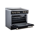 Torino 36 Inch Induction Range, 10,900W cooktop, 5.36 cf. True Convection Oven, Air Fry, Air Sous Vide, Smudge Resistant, Black