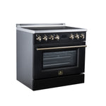 Torino 36 Inch Induction Range, 10,900W cooktop, 5.36 cf. True Convection Oven, Air Fry, Air Sous Vide, Smudge Resistant, Black