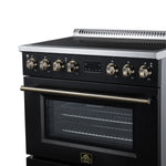 Torino 36 Inch Induction Range, 10,900W cooktop, 5.36 cf. True Convection Oven, Air Fry, Air Sous Vide, Smudge Resistant, Black