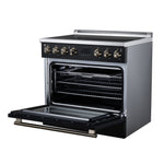 Torino 36 Inch Induction Range, 10,900W cooktop, 5.36 cf. True Convection Oven, Air Fry, Air Sous Vide, Smudge Resistant, Black