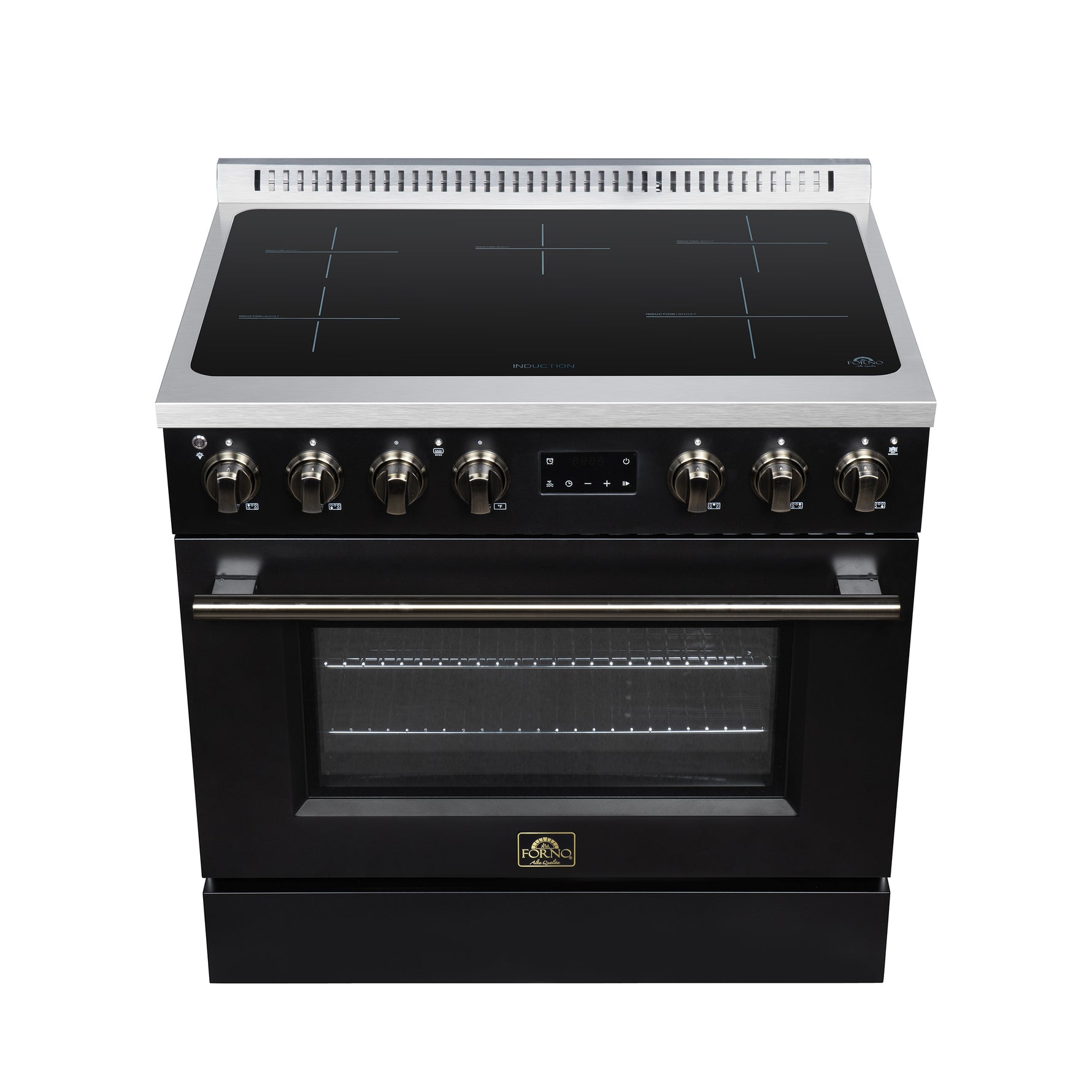 Torino 36 Inch Induction Range, 10,900W cooktop, 5.36 cf. True Convection Oven, Air Fry, Air Sous Vide, Smudge Resistant, Black