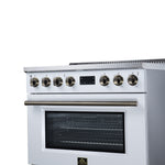 Torino 36 Inch Induction Range, 10,900W cooktop, 5.36 cf. True Convection Oven, Air Fry, Air Sous Vide, Smudge Resistant, White