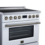 Torino 36 Inch Induction Range, 10,900W cooktop, 5.36 cf. True Convection Oven, Air Fry, Air Sous Vide, Smudge Resistant, White