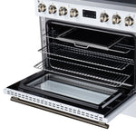 Torino 36 Inch Induction Range, 10,900W cooktop, 5.36 cf. True Convection Oven, Air Fry, Air Sous Vide, Smudge Resistant, White
