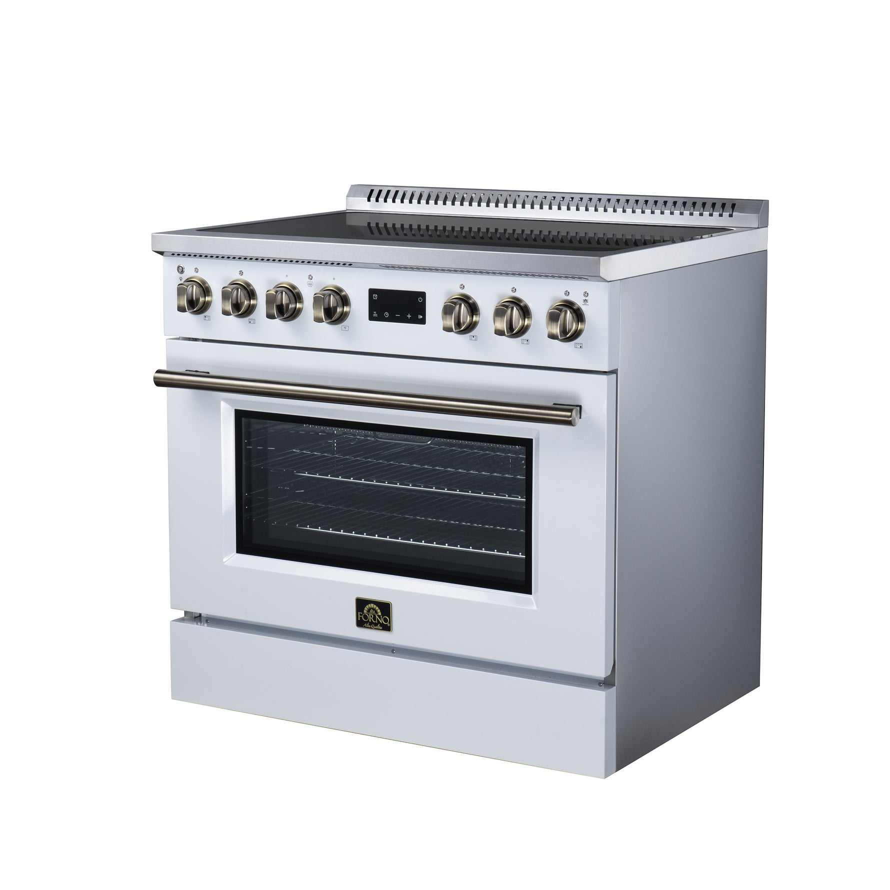Torino 36 Inch Induction Range, 10,900W cooktop, 5.36 cf. True Convection Oven, Air Fry, Air Sous Vide, Smudge Resistant, White