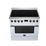 Torino 36 Inch Induction Range, 10,900W cooktop, 5.36 cf. True Convection Oven, Air Fry, Air Sous Vide, Smudge Resistant, White