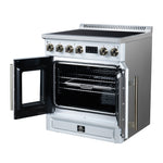 Torino French Door 30 Inch Induction Range with Air Fryer, Air Sous Vide & True Convection, Dual Broiler, White