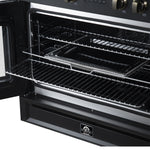 Torino French Door 36 Inch Induction Range with Air Fryer, Air Sous Vide & True Convection, Dual Broiler, Black