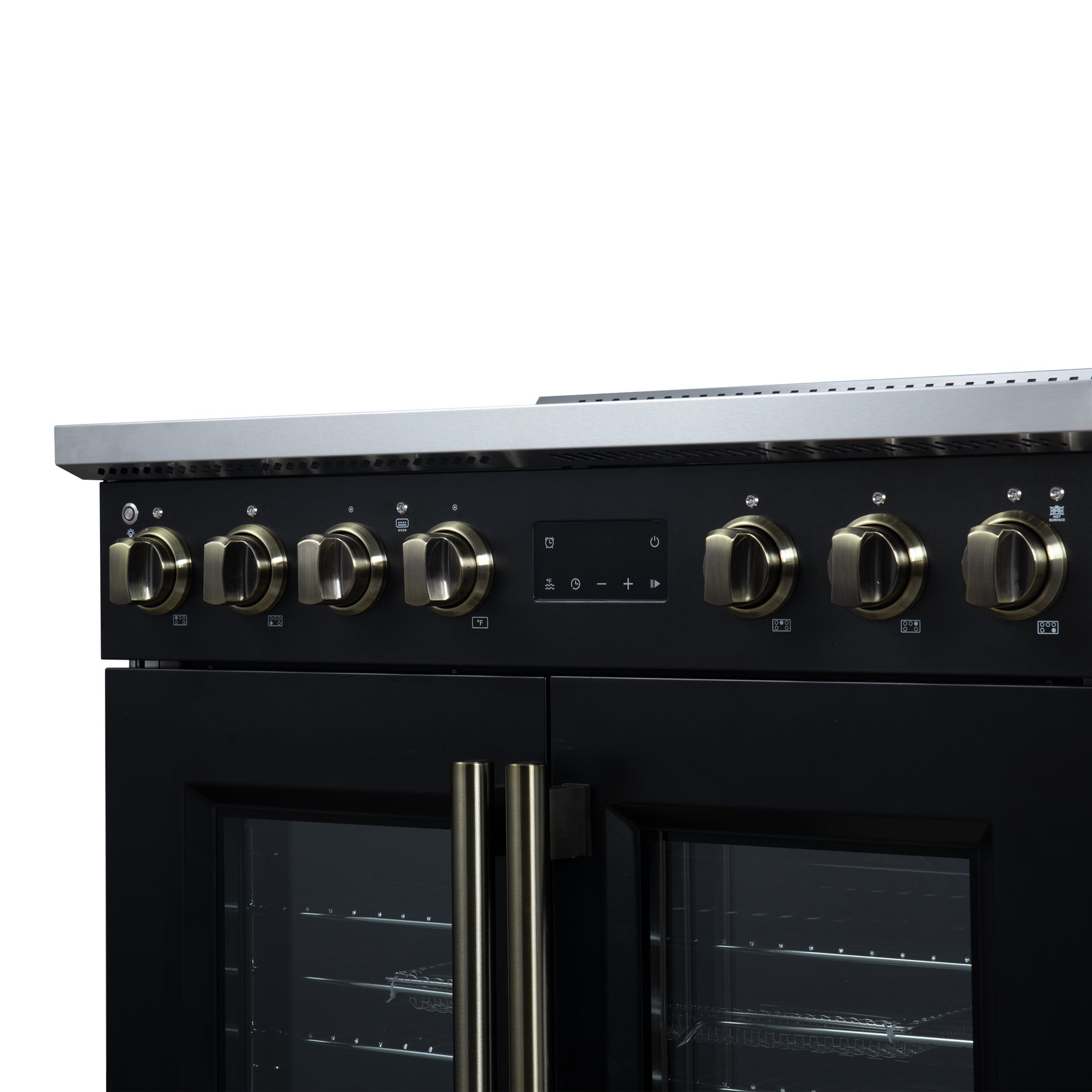 Torino French Door 36 Inch Induction Range with Air Fryer, Air Sous Vide & True Convection, Dual Broiler, Black
