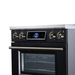 Maximus 30 Inch Induction Range, 8,800 Total Cooktop, 4.32 cf. True Convection Oven, Air Fryer, Air Sous Vide, Black