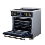 Maximus 30 Inch Induction Range, 8,800 Total Cooktop, 4.32 cf. True Convection Oven, Air Fryer, Air Sous Vide, Black