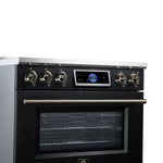 Maximus 36 Inch Induction Range, 10,900 Total Cooktop, 5.36 cf. True Convection Oven, Air Fryer, Air Sous Vide, Black