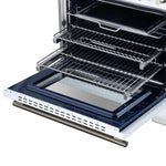 Maximus 36 Inch Induction Range, 10,900 Total Cooktop, 5.36 cf. True Convection Oven, Air Fryer, Air Sous Vide, White