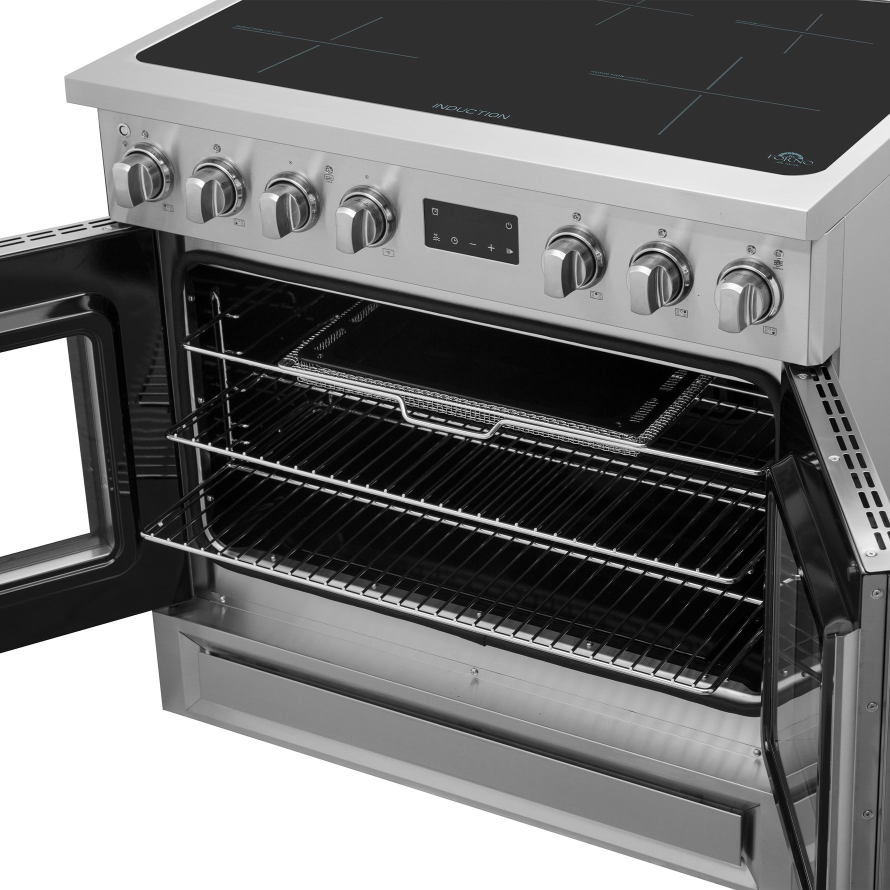 Forno Torino 36 Inch French Door Induction Range with Air Fryer and True Convection Oven - BonPrix Électroménagers