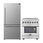 FORNO 2-Piece SS Kitchen Bundle - 30" Electric Range and 31" Bottom Freezer Refrigerator - BonPrix Électroménagers