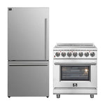 FORNO 2-Piece SS Kitchen Bundle - 30" Electric Range and 31" Bottom Freezer Refrigerator - BonPrix Électroménagers