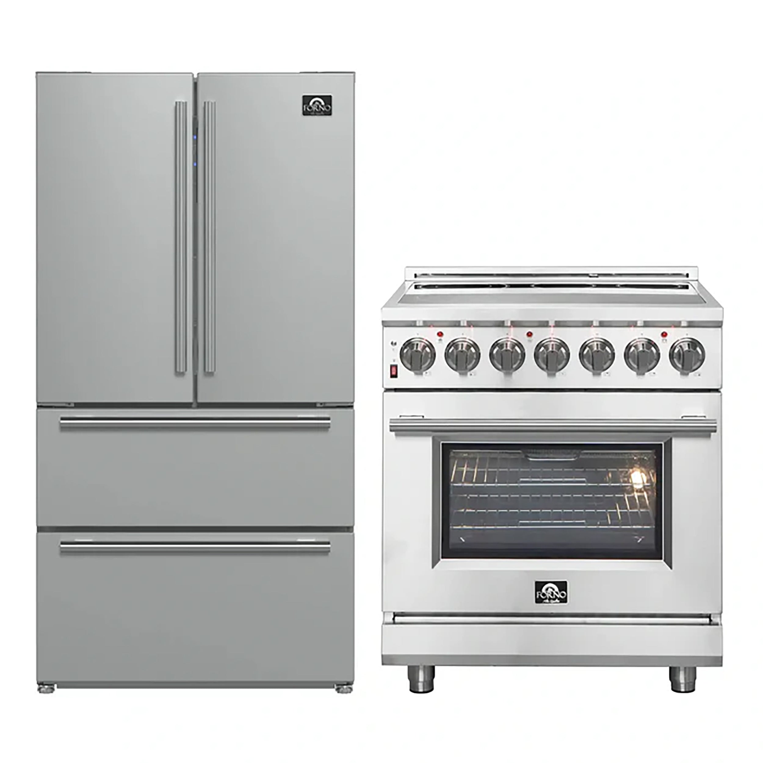 FORNO 2-Piece SS Kitchen Bundle - 30" Electric Range and 36" Bottom Freezer Refrigerator - BonPrix Électroménagers