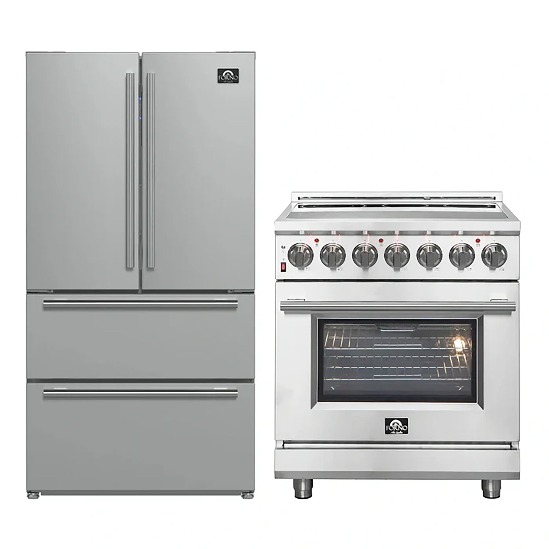 FORNO 2-Piece SS Kitchen Bundle - 30" Electric Range and 36" Bottom Freezer Refrigerator - BonPrix Électroménagers