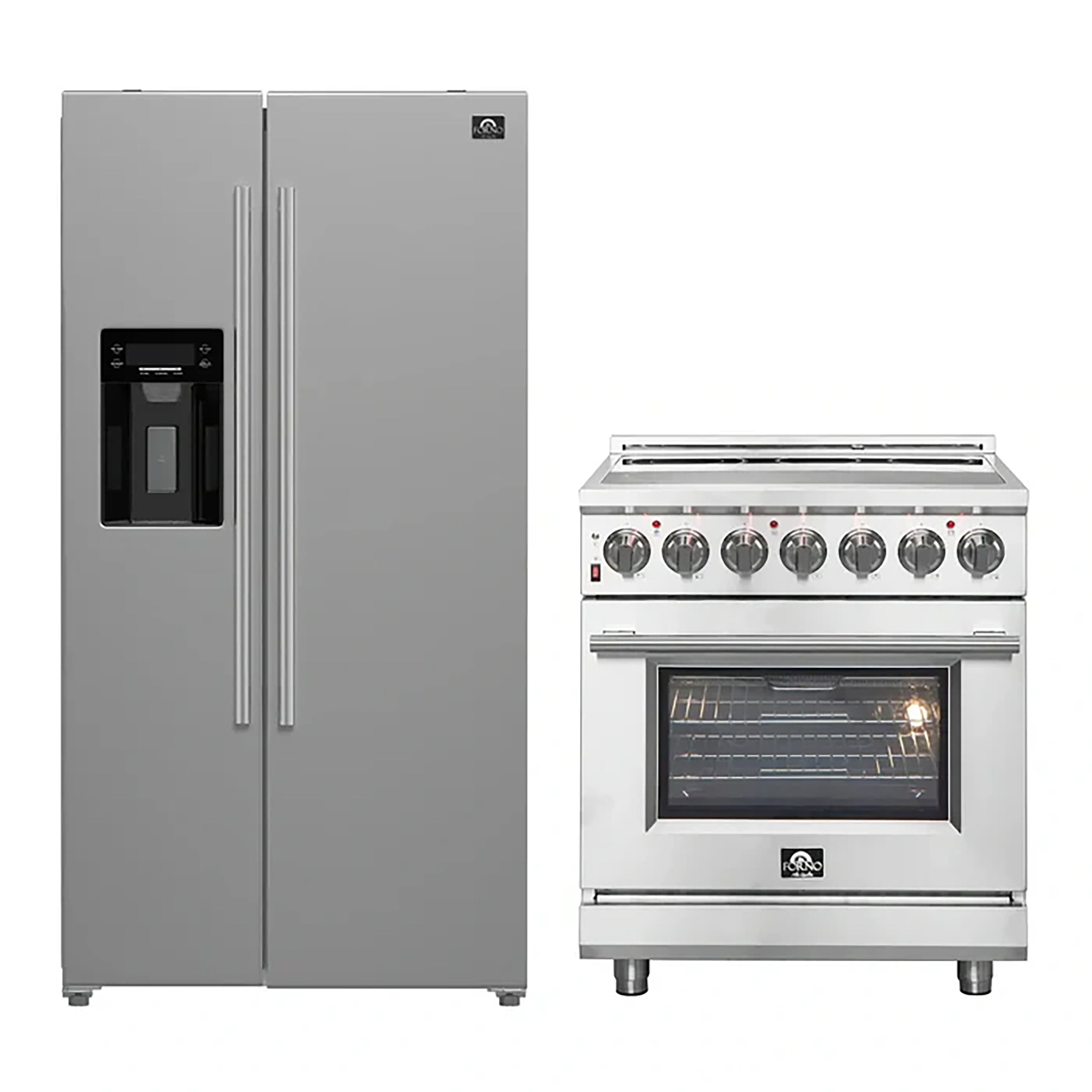 FORNO 2-Piece SS Kitchen Bundle - 30" Electric Range and 36" Bottom Freezer Refrigerator - BonPrix Électroménagers
