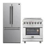 FORNO 2-Piece SS Kitchen Bundle - 30" Electric Range and 31" Bottom Freezer Refrigerator - BonPrix Électroménagers