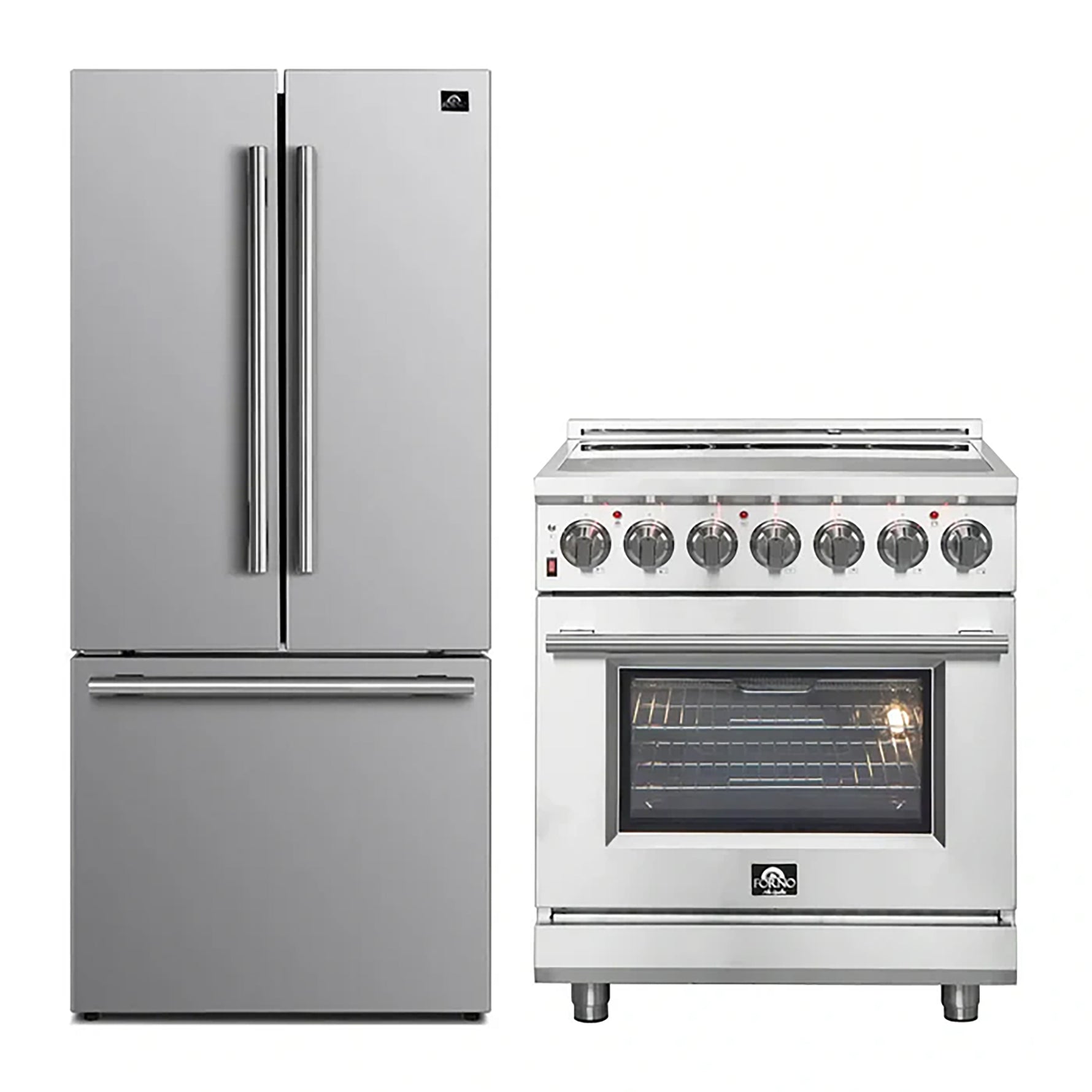 FORNO 2-Piece SS Kitchen Bundle - 30" Electric Range and 31" Bottom Freezer Refrigerator - BonPrix Électroménagers