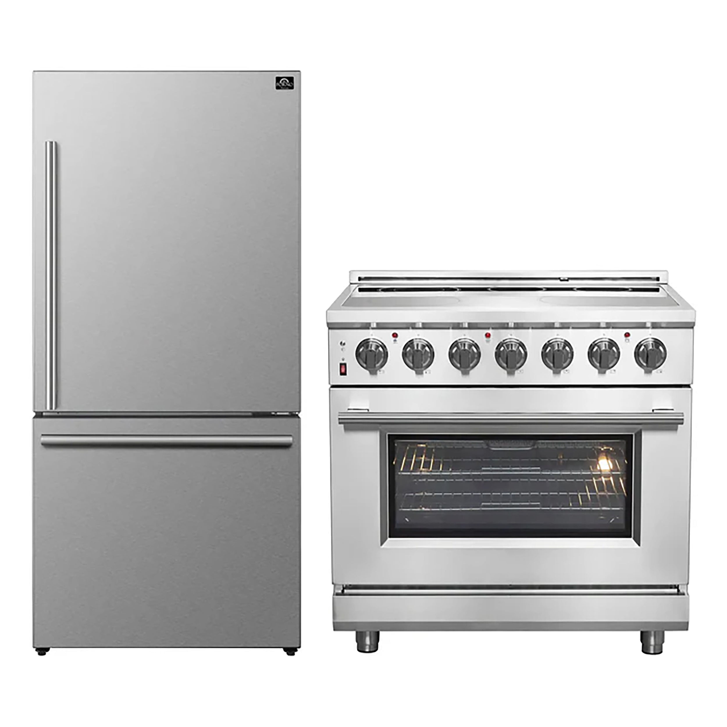 FORNO 2-Piece SS Kitchen Bundle - 36" Electric Range and 31" Bottom Freezer Refrigerator - BonPrix Électroménagers