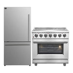 FORNO 2-Piece SS Kitchen Bundle - 36" Electric Range and 31" Bottom Freezer Refrigerator - BonPrix Électroménagers