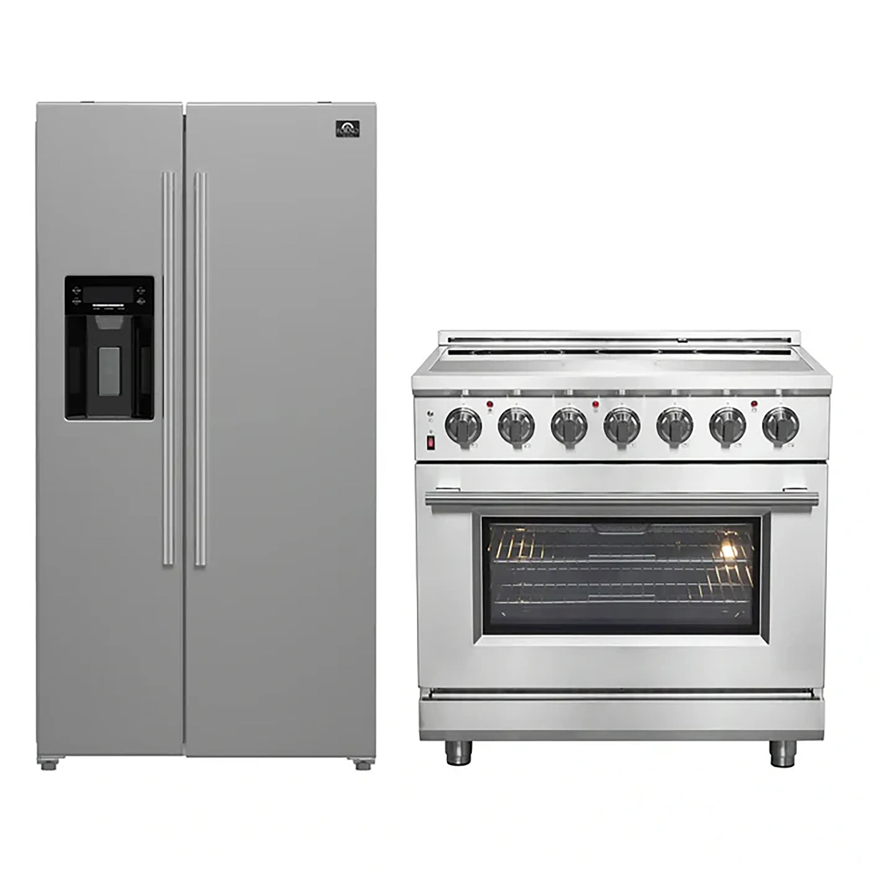 FORNO 2-Piece SS Kitchen Bundle - 36" Electric Range and 36" Bottom Freezer Refrigerator - BonPrix Électroménagers