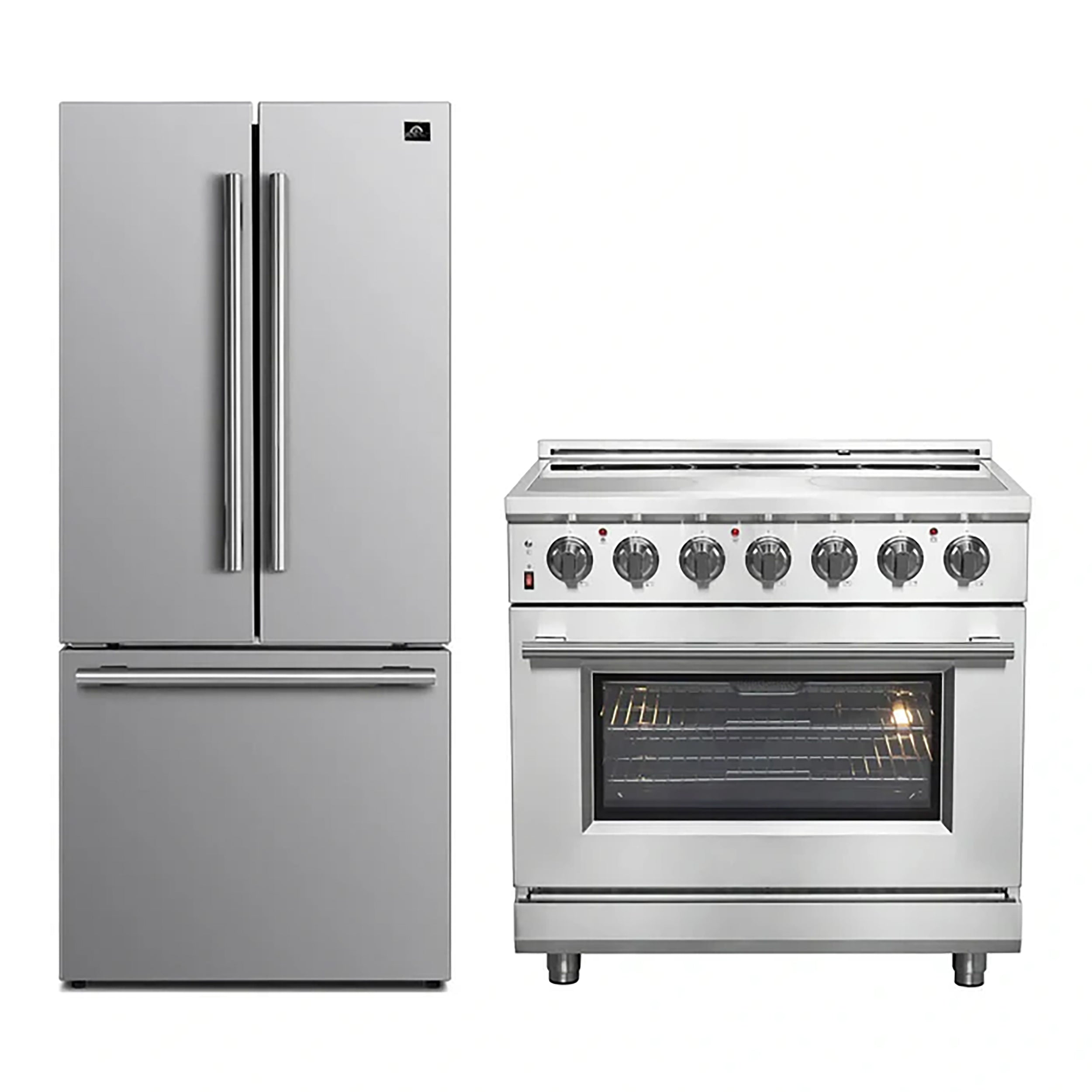 FORNO 2-Piece SS Kitchen Bundle - 36" Electric Range and 31" Bottom Freezer Refrigerator - BonPrix Électroménagers