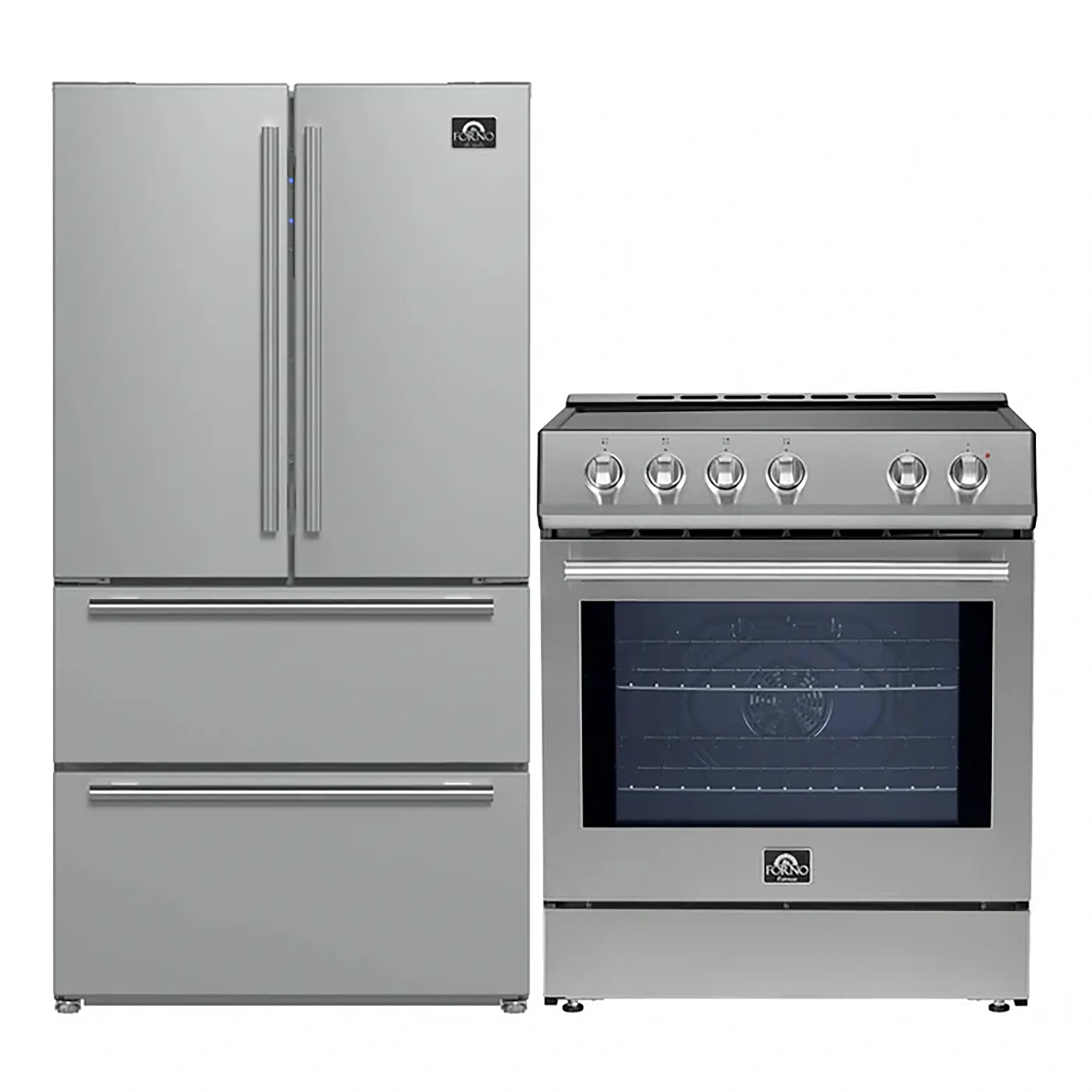 FORNO 2-Piece SS Kitchen Bundle - 30" Induction Range and 36" Bottom Freezer Refrigerator - BonPrix Électroménagers