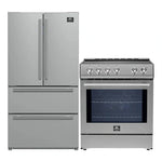 FORNO 2-Piece SS Kitchen Bundle - 30" Induction Range and 36" Bottom Freezer Refrigerator - BonPrix Électroménagers