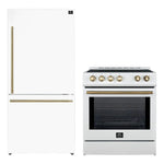 FORNO 2-Piece White Kitchen Bundle - 30" Induction Range and 31" Bottom Freezer Refrigerator - BonPrix Électroménagers