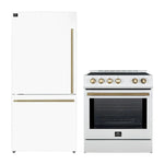 FORNO 2-Piece White Kitchen Bundle - 30" Induction Range and 31" Bottom Freezer Refrigerator - BonPrix Électroménagers