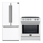 FORNO 2-Piece White Kitchen Bundle - 30" Induction Range and 31" Bottom Freezer Refrigerator - BonPrix Électroménagers