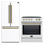FORNO 2-Piece White Kitchen Bundle - 30" Induction Range and 31" Bottom Freezer Refrigerator - BonPrix Électroménagers