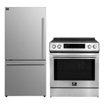 FORNO 2-Piece SS Kitchen Bundle - 30" Induction Range and 31" Bottom Freezer Refrigerator - BonPrix Électroménagers