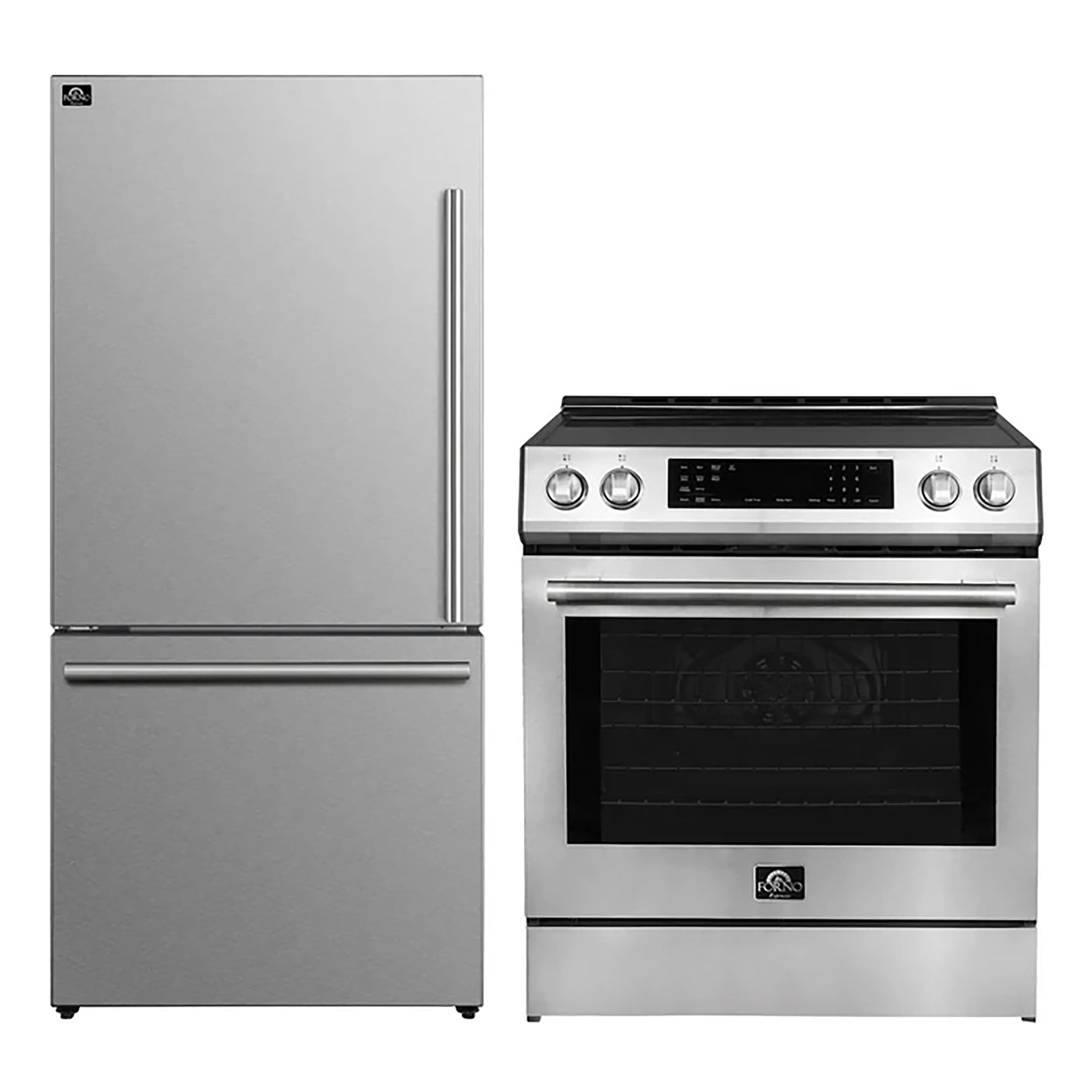 FORNO 2-Piece SS Kitchen Bundle - 30" Induction Range and 31" Bottom Freezer Refrigerator - BonPrix Électroménagers