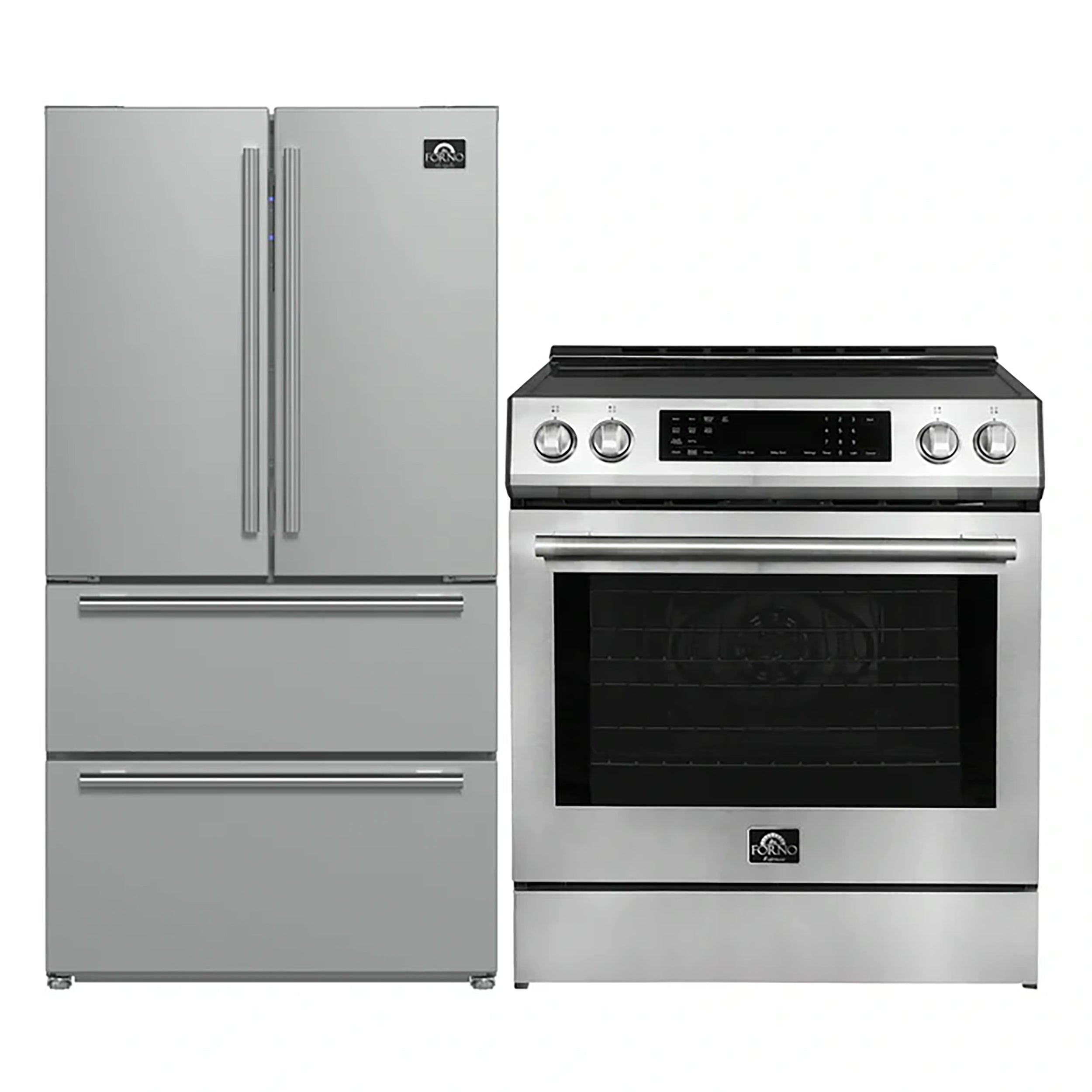 FORNO 2-Piece SS Kitchen Bundle - 30" Induction Range and 36" Bottom Freezer Refrigerator - BonPrix Électroménagers