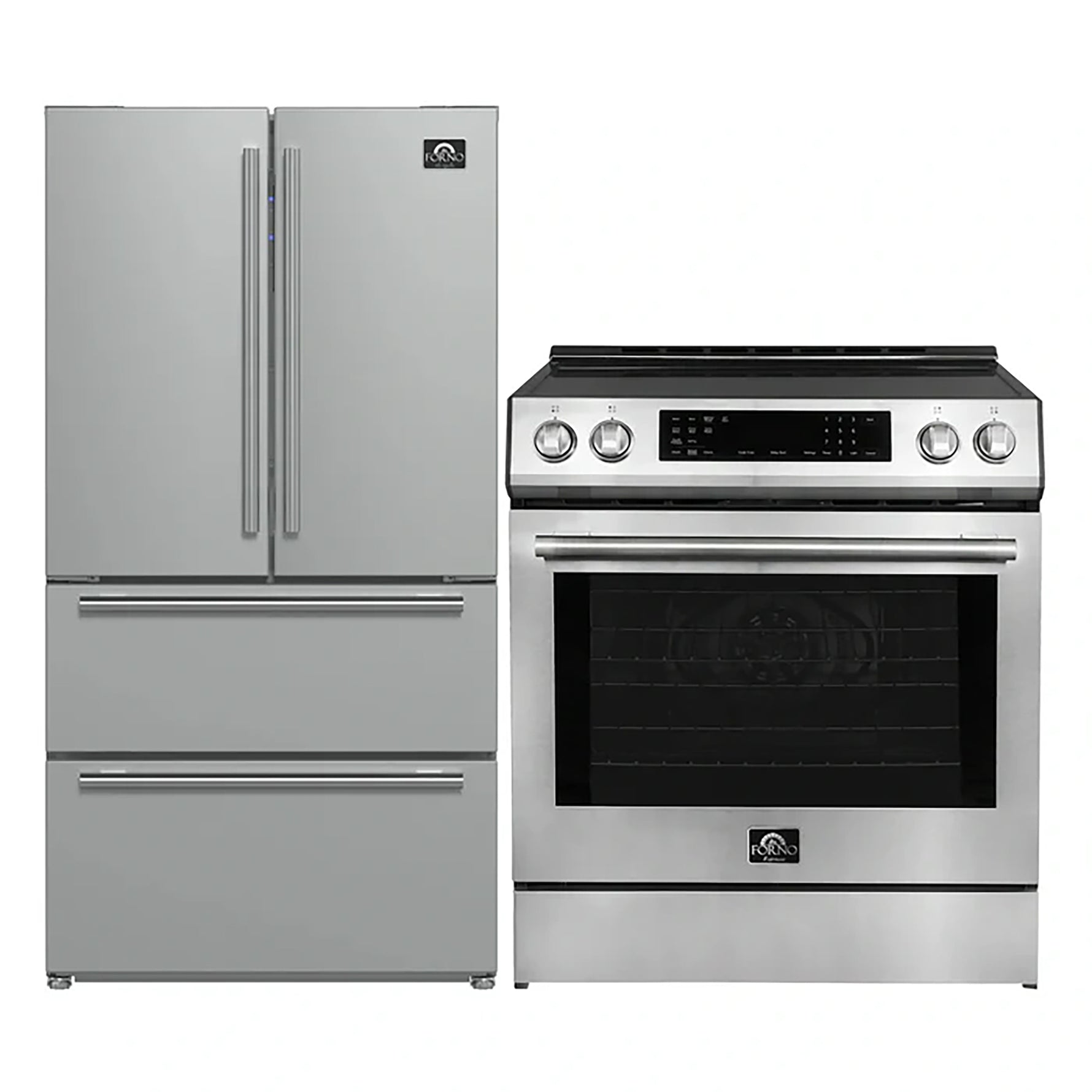 FORNO 2-Piece SS Kitchen Bundle - 30" Induction Range and 36" Bottom Freezer Refrigerator - BonPrix Électroménagers