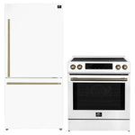 FORNO 2-Piece White Kitchen Bundle - 30" Induction Range and 31" Bottom Freezer Refrigerator - BonPrix Électroménagers