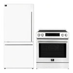 FORNO 2-Piece White Kitchen Bundle - 30" Induction Range and 31" Bottom Freezer Refrigerator - BonPrix Électroménagers