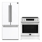 FORNO 2-Piece White Kitchen Bundle - 30" Induction Range and 31" Bottom Freezer Refrigerator - BonPrix Électroménagers