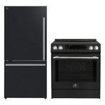 FORNO 2-Piece Black Kitchen Bundle - 30" Induction Range and 31" Bottom Freezer Refrigerator - BonPrix Électroménagers